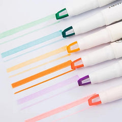 Double Tip Highlighter Pens - Macaron Markers Midliner Pastel - Set Of 6