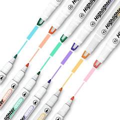 Double Tip Highlighter Pens - Macaron Markers Midliner Pastel - Set Of 6