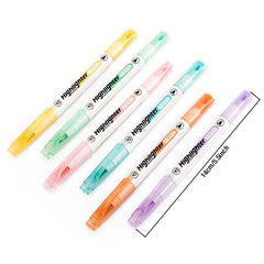Double Tip Highlighter Pens - Macaron Markers Midliner Pastel - Set Of 6