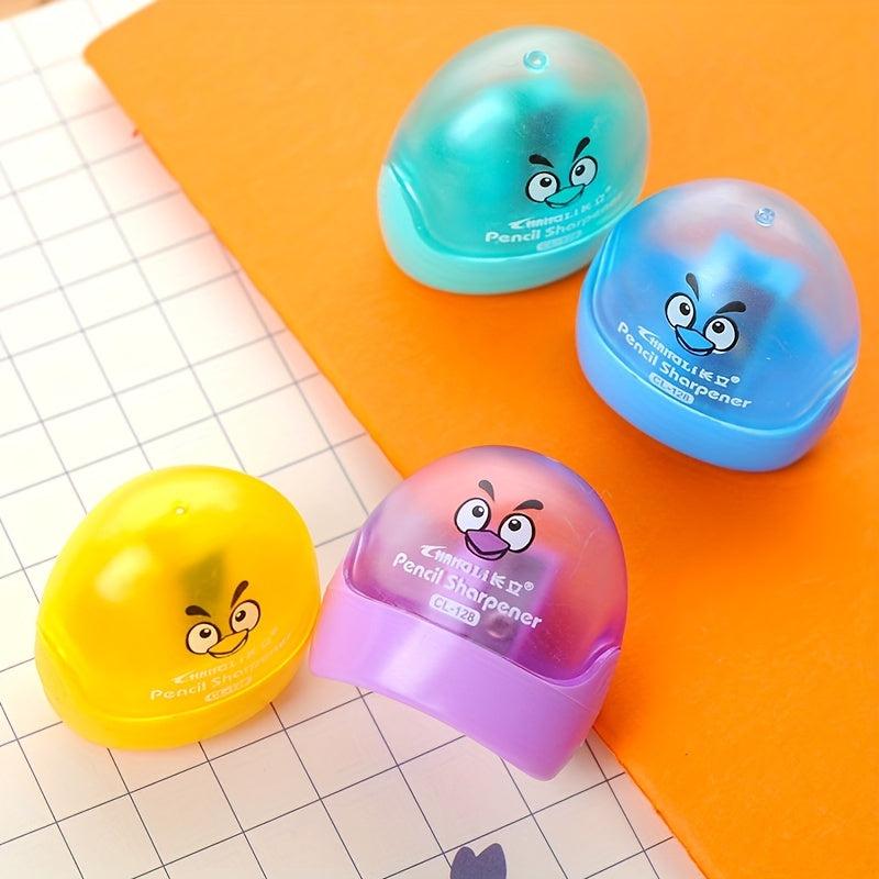4pcs Cartoon Small Pencil Sharpener Student Stationery Set