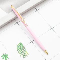 Stylish Four Leaf Grass Pen w/ Metal Ballpoint & Refill