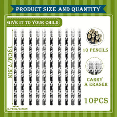 10pcs Sports Pencils with Ball Erasers