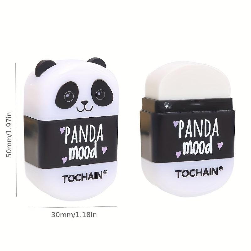 Cartoon Panda Eraser Pencil Sharpener 2-in-1 Multifunctional Eraser