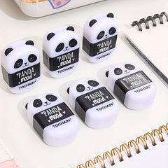 Cartoon Panda Eraser Pencil Sharpener 2-in-1 Multifunctional Eraser