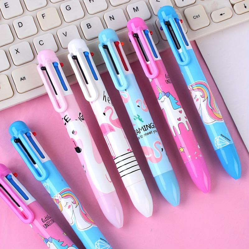 2pcs Flamingo Unicorn 6 Ballpoint Pen Student Writing Hand Account 0.55mm