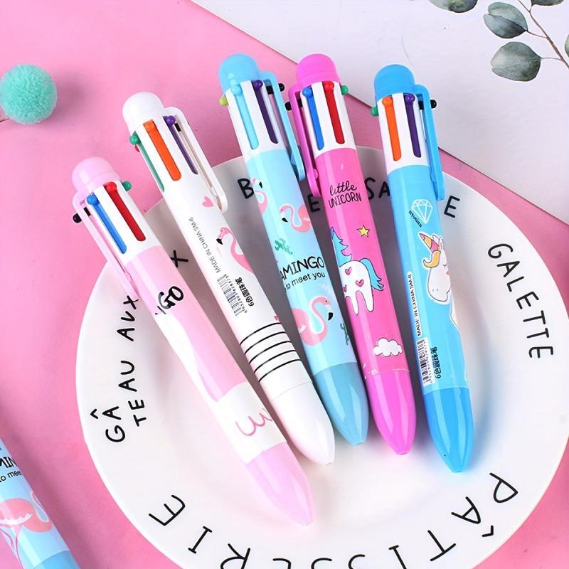2pcs Flamingo Unicorn 6 Ballpoint Pen Student Writing Hand Account 0.55mm