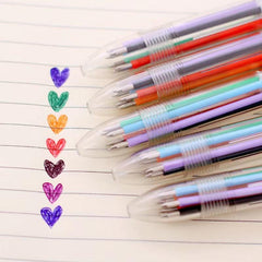 6pc Transparent Ballpoint Pens Creative Stationery