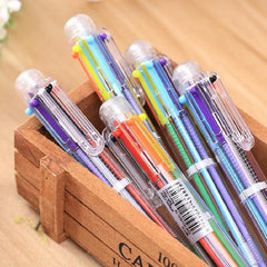 6pc Transparent Ballpoint Pens Creative Stationery