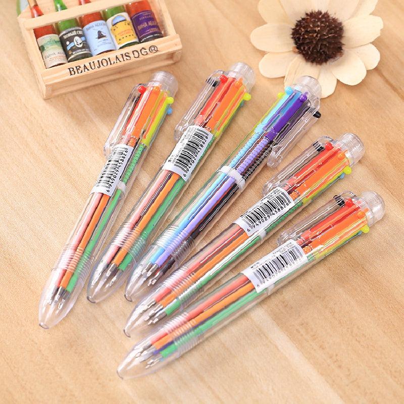 6pc Transparent Ballpoint Pens Creative Stationery
