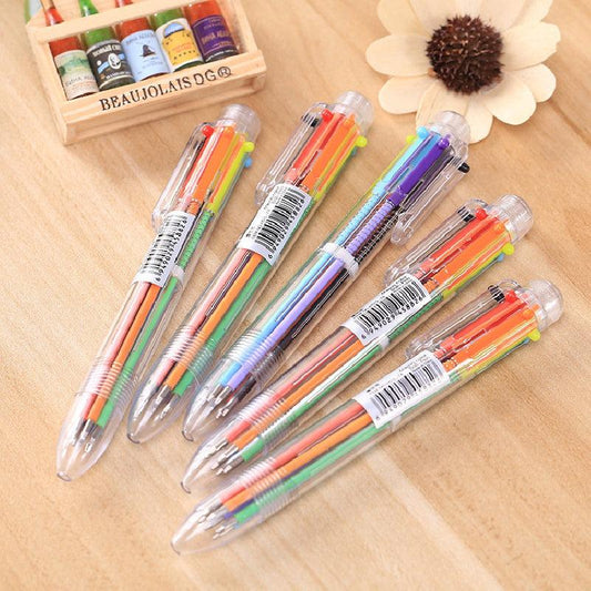 6pc Transparent Ballpoint Pens Creative Stationery