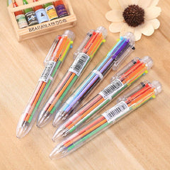 6pc Transparent Ballpoint Pens Creative Stationery