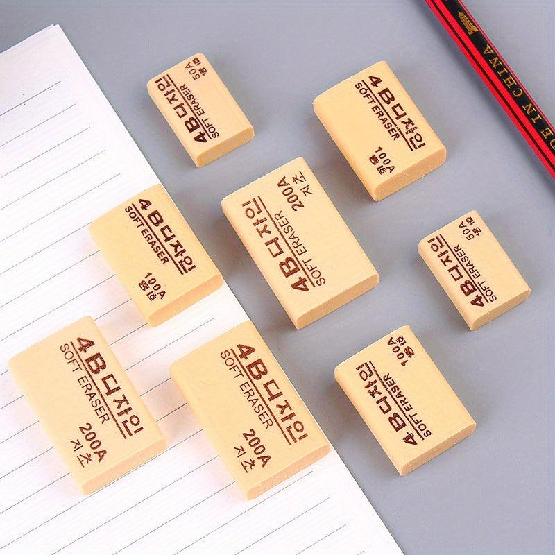 30pcs 4B Soft Erasers Yellow Rectangular Erasers