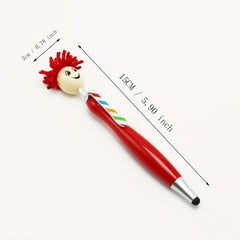 Creative Doll Head Gift Pen Plush Smiling Face Touch Screen Ballpoint Pen