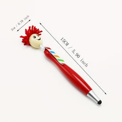 Creative Doll Head Gift Pen Plush Smiling Face Touch Screen Ballpoint Pen