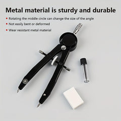 Precision Metal Boxed Drawing Compass for Students