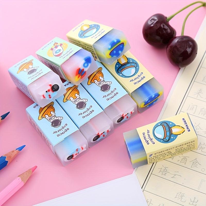 3 Piece Space Erasers Assortment Novelty Pencil Erasers