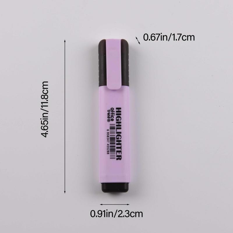 6 Highlighter Set Marker Pen 4mm Broad Tip Painting Graffiti Key Mark