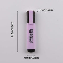 6 Highlighter Set Marker Pen 4mm Broad Tip Painting Graffiti Key Mark