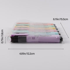 6 Highlighter Set Marker Pen 4mm Broad Tip Painting Graffiti Key Mark