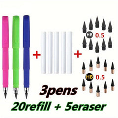 28pcs Infinite Writing & Drawing Exam Eternal Pencil Set w/ Refill & Eraser