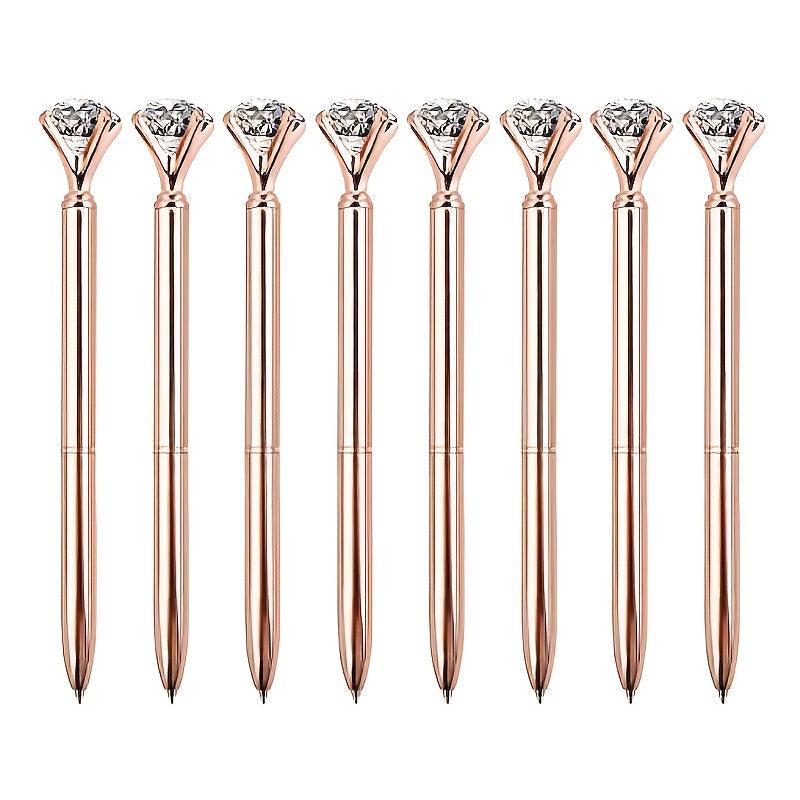 2pcs Crystal Diamond Ballpoint Pen Metal Bling Office Supplies Gift Pens