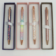 PU Golden Onion Glitter Metal Gift Ballpoint Pen For Women Girls