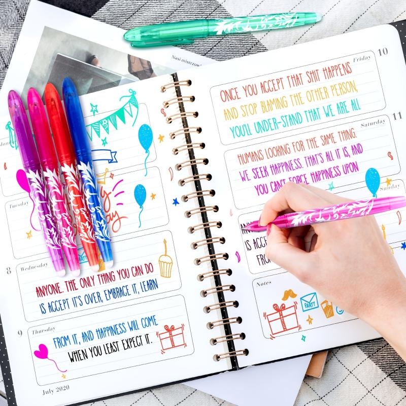 8pcs Erasable Rollerball Pen 0.5mm - Erasable Ink - Ballpoint Pen