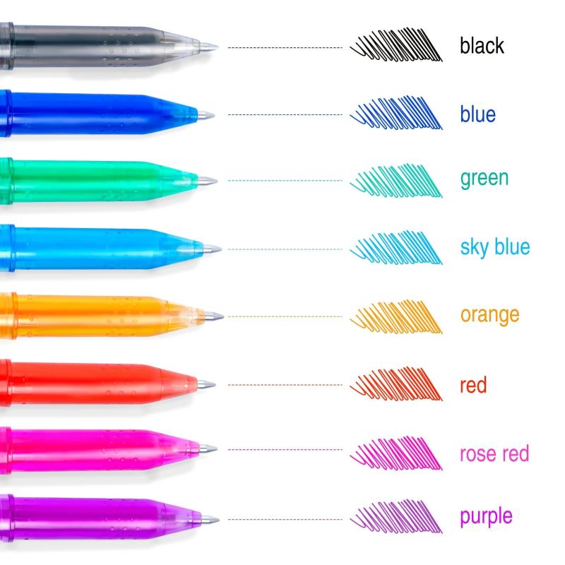 8pcs Erasable Rollerball Pen 0.5mm - Erasable Ink - Ballpoint Pen