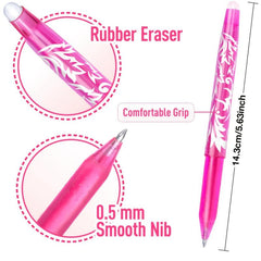 8pcs Erasable Rollerball Pen 0.5mm - Erasable Ink - Ballpoint Pen