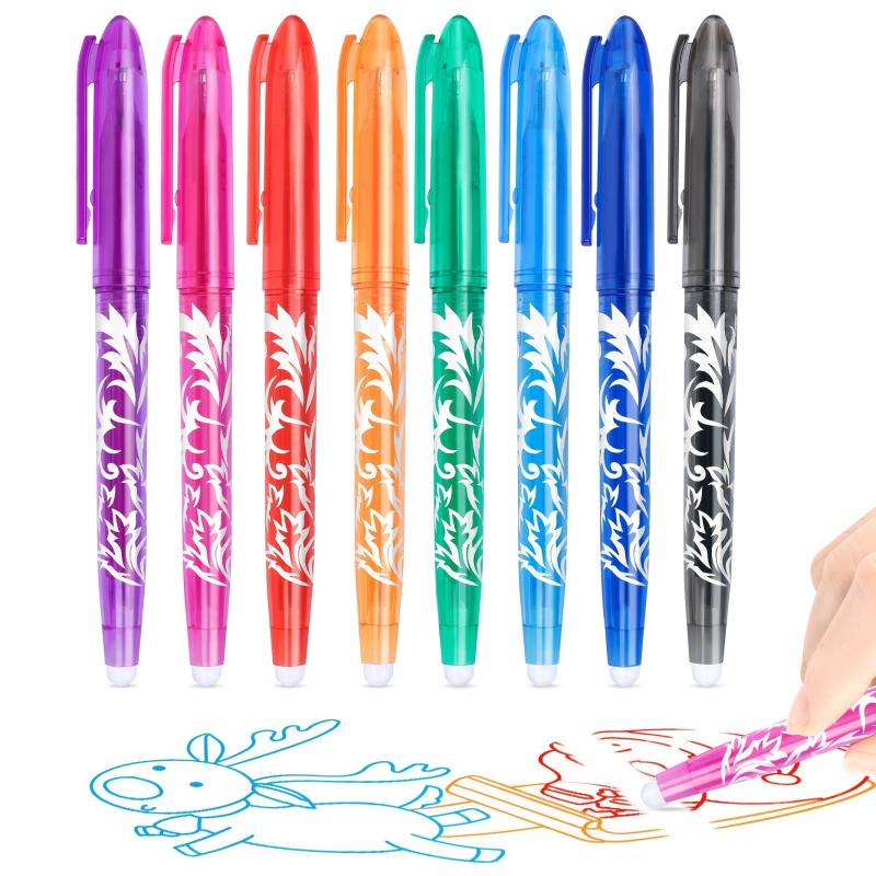 8pcs Erasable Rollerball Pen 0.5mm - Erasable Ink - Ballpoint Pen