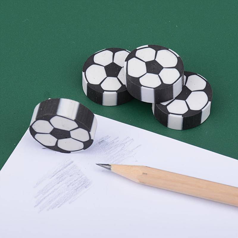 4pcs Football Eraser Pencil For School Office Writing