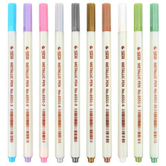 10pcs Metallic Marker Pen DIY Scrapbooking Crafts Marker