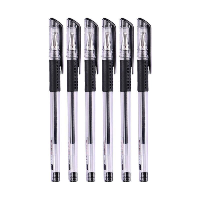 6pcs Pack 0.5mm Red Gel Pen Office School Writing Supplies