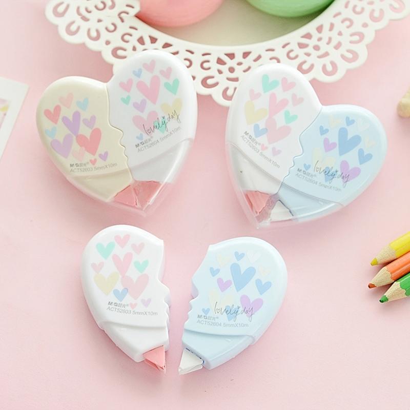 2pcs Heart-shaped Correction Tape, Creative Design