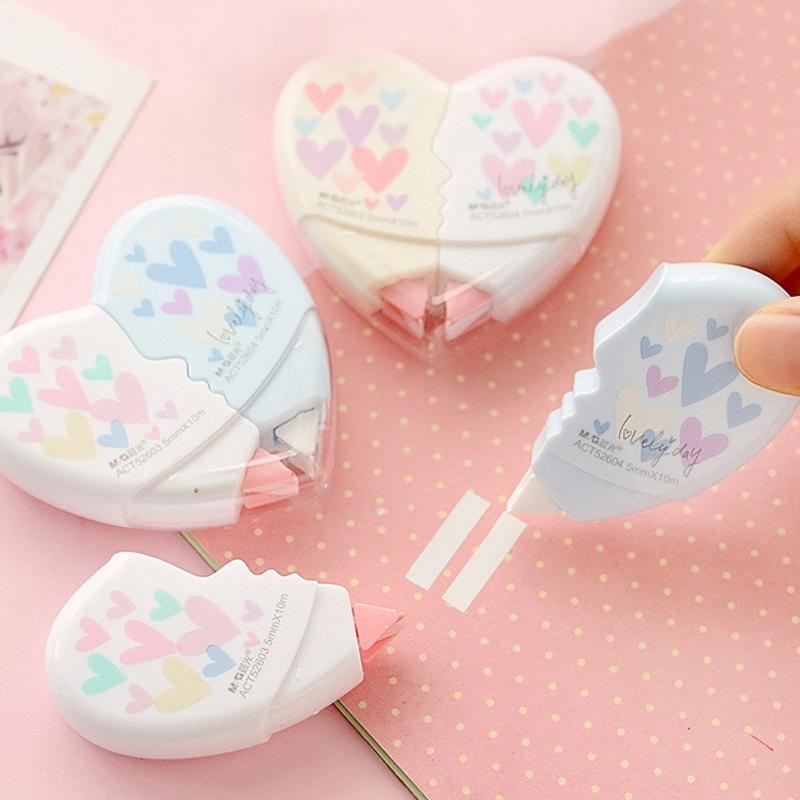 2pcs Heart-shaped Correction Tape, Creative Design