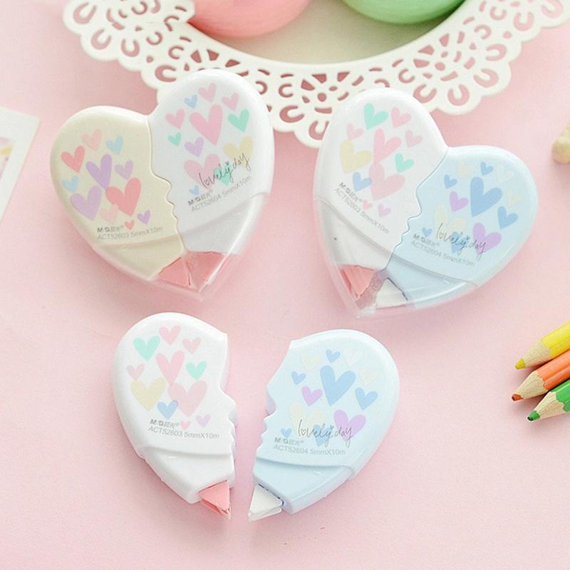 2pcs Heart-shaped Correction Tape, Creative Design