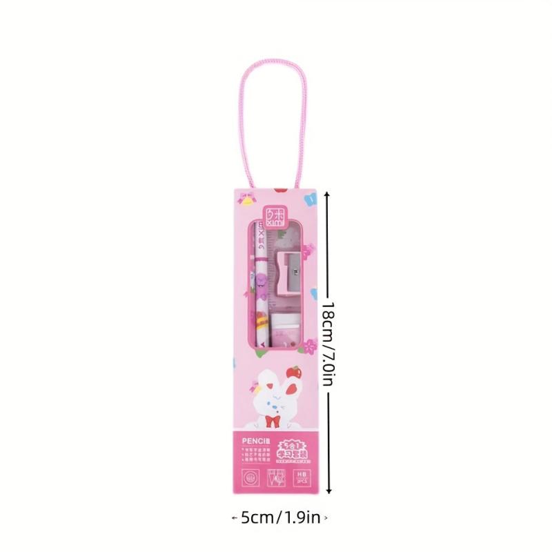 5-Piece Preschool Stationery Set with Cartoon Writing Pencil