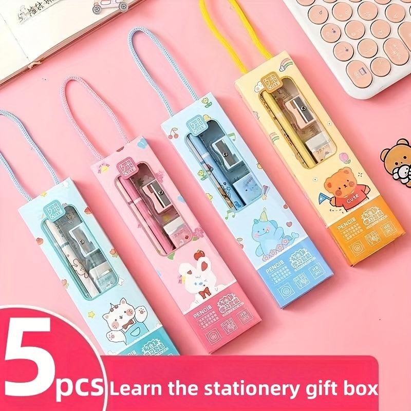 5-Piece Preschool Stationery Set with Cartoon Writing Pencil