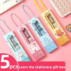 5-Piece Preschool Stationery Set with Cartoon Writing Pencil