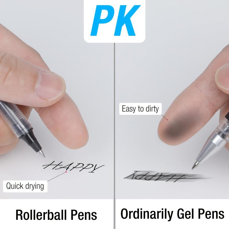 16Pcs Fine Point Rollerball Pens 0.5mm Gel Ink Extra Thin Tip Writing