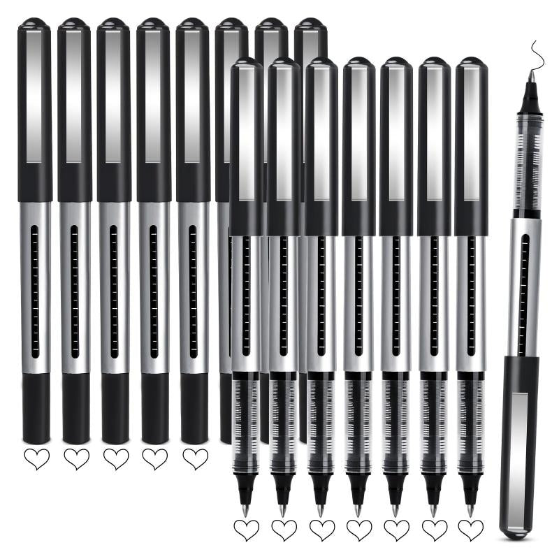 16Pcs Fine Point Rollerball Pens 0.5mm Gel Ink Extra Thin Tip Writing
