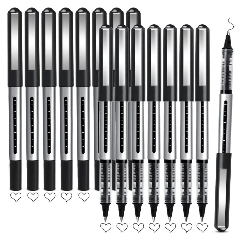 16Pcs Fine Point Rollerball Pens 0.5mm Gel Ink Extra Thin Tip Writing