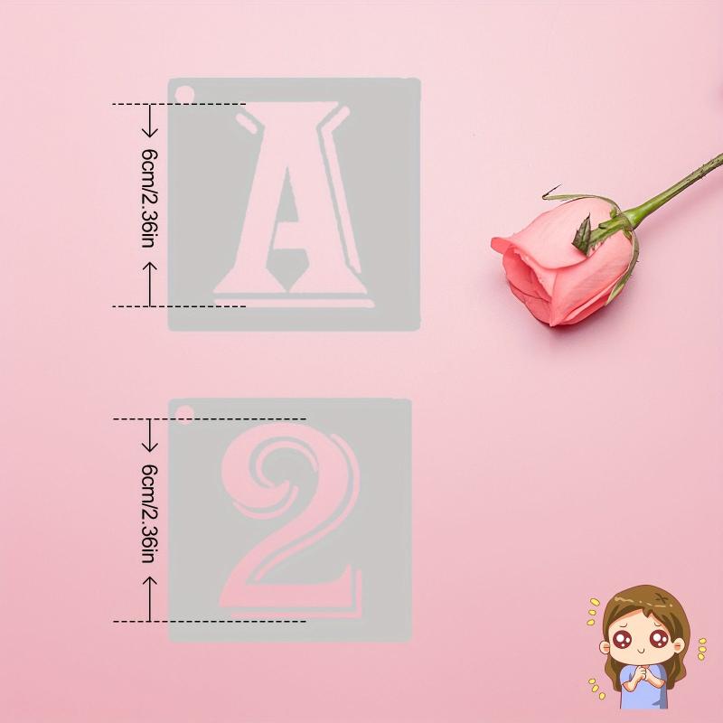 36pcs 7 Letter Number Alphabet Stencils Reusable Plastic Letter Number Templates