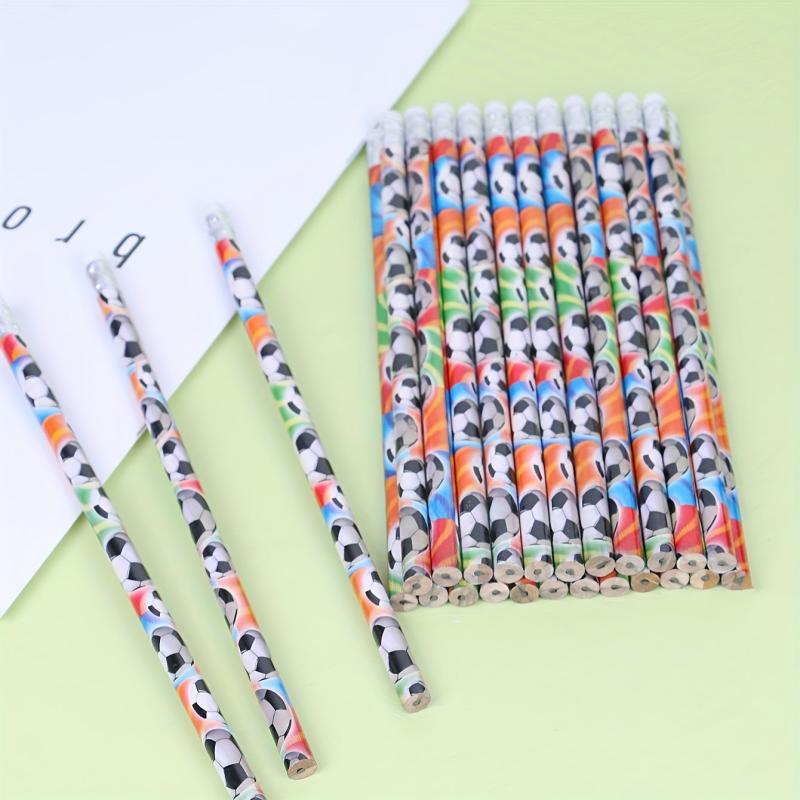 5pc Football Pattern Student Pencil Set