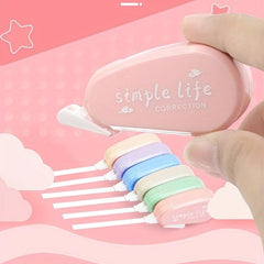 6 Mini Macaroon Correction Tape Set - 24 Meters - Office Stationery