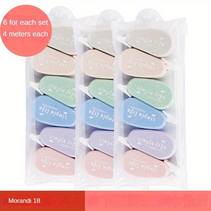 6 Mini Macaroon Correction Tape Set - 24 Meters - Office Stationery