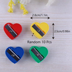 10pcs Love Pencil Sharpener - Cute School Supplies