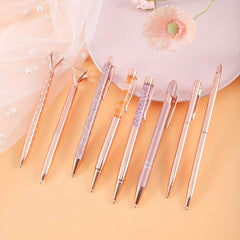 8pcs Liquid Sand Glitter Crystal Ballpoint Pen Set for Office