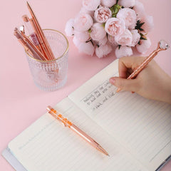 8pcs Liquid Sand Glitter Crystal Ballpoint Pen Set for Office