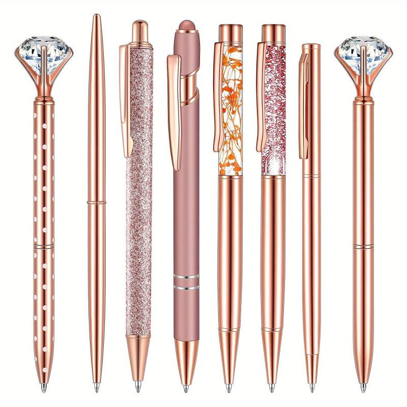 8pcs Liquid Sand Glitter Crystal Ballpoint Pen Set for Office